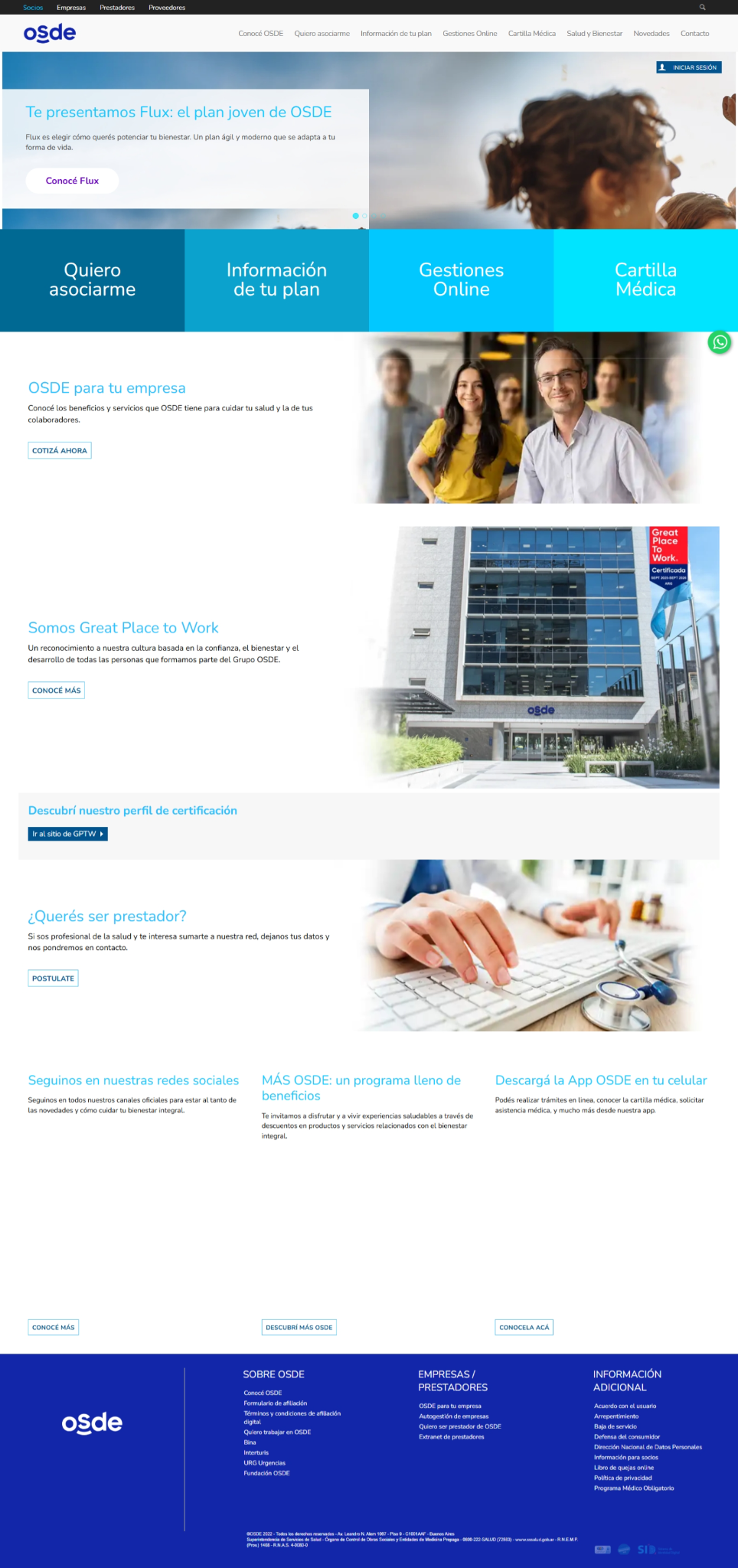 Sitio web de OSDE